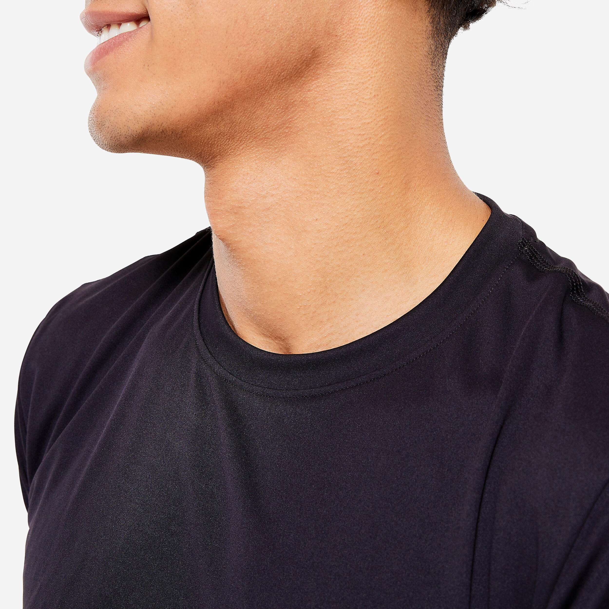 Men's Fitness Breathable Essential Short-Sleeved Crew Neck T-Shirt - Black 3/6