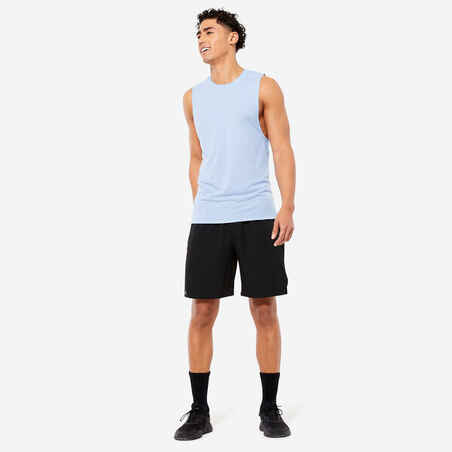 Men's Cross Training Crew Neck Slim-Fit Soft Breathable Tank Top - Blue