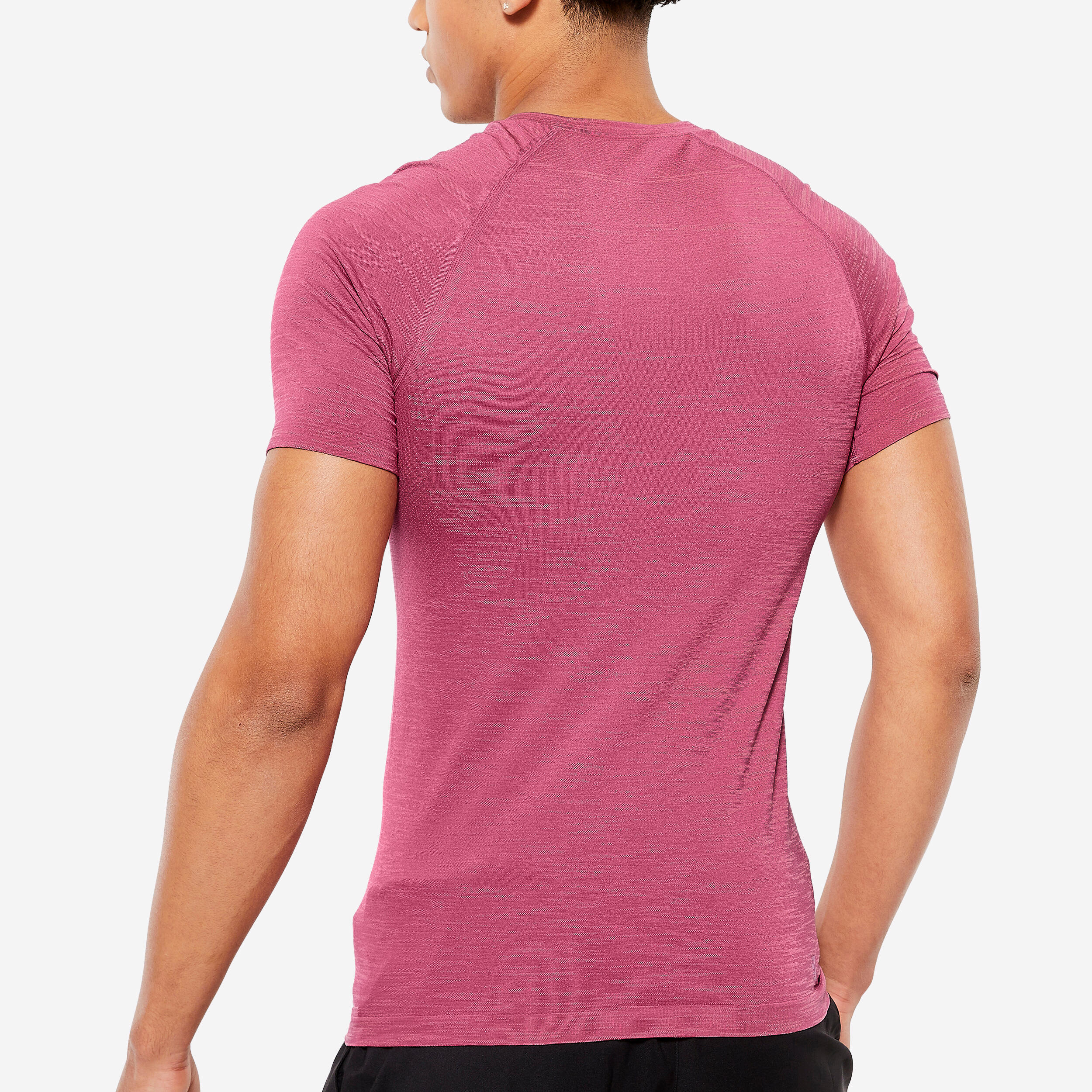 Tee shirt de compression col rond homme turquoise DOMYOS Decathlon