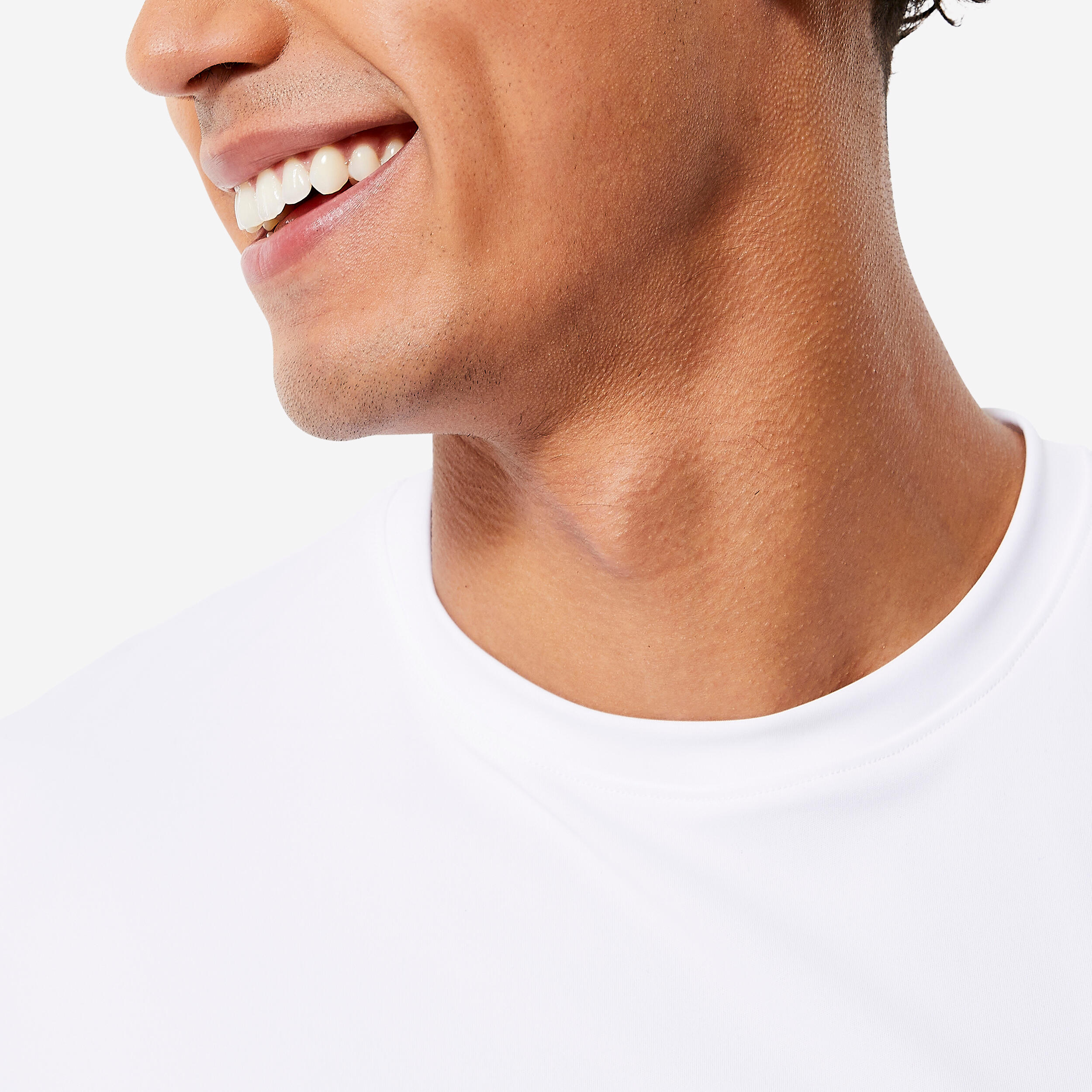 Segunda vida - Camiseta Fitness Hombre Blanco Ultra Manga Corta Cuello Redond... 3/6