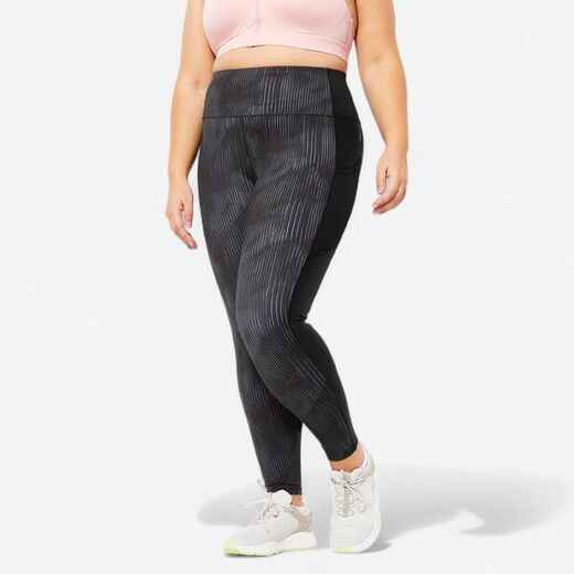 
      Women's Plus-Size Fitness Cardio Leggings with Pocket - Black/Grey
  