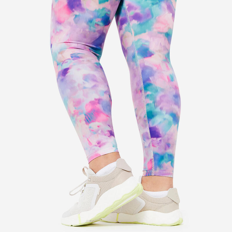 Legging met hoge taille voor cardiofitness dames print