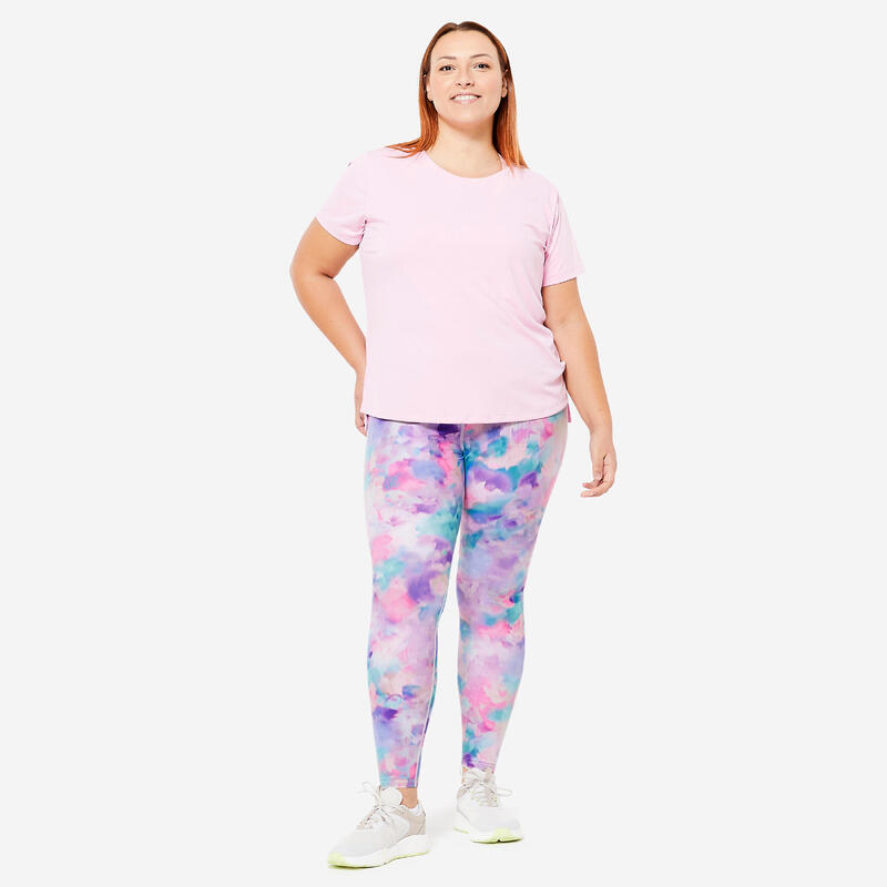 Legging met hoge taille voor cardiofitness dames print