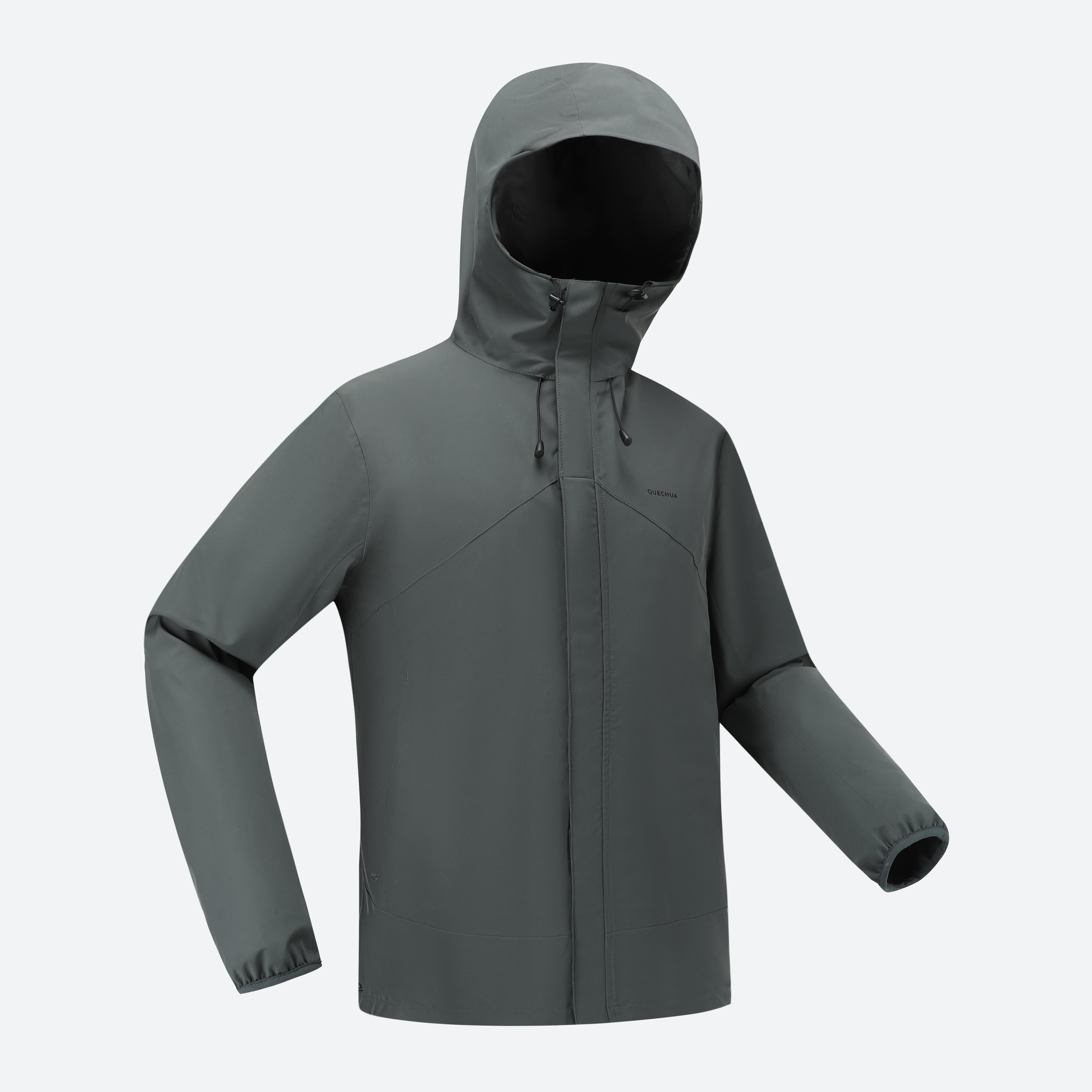 Men’s lightweight, waterproof hiking jacket MH100 - Green