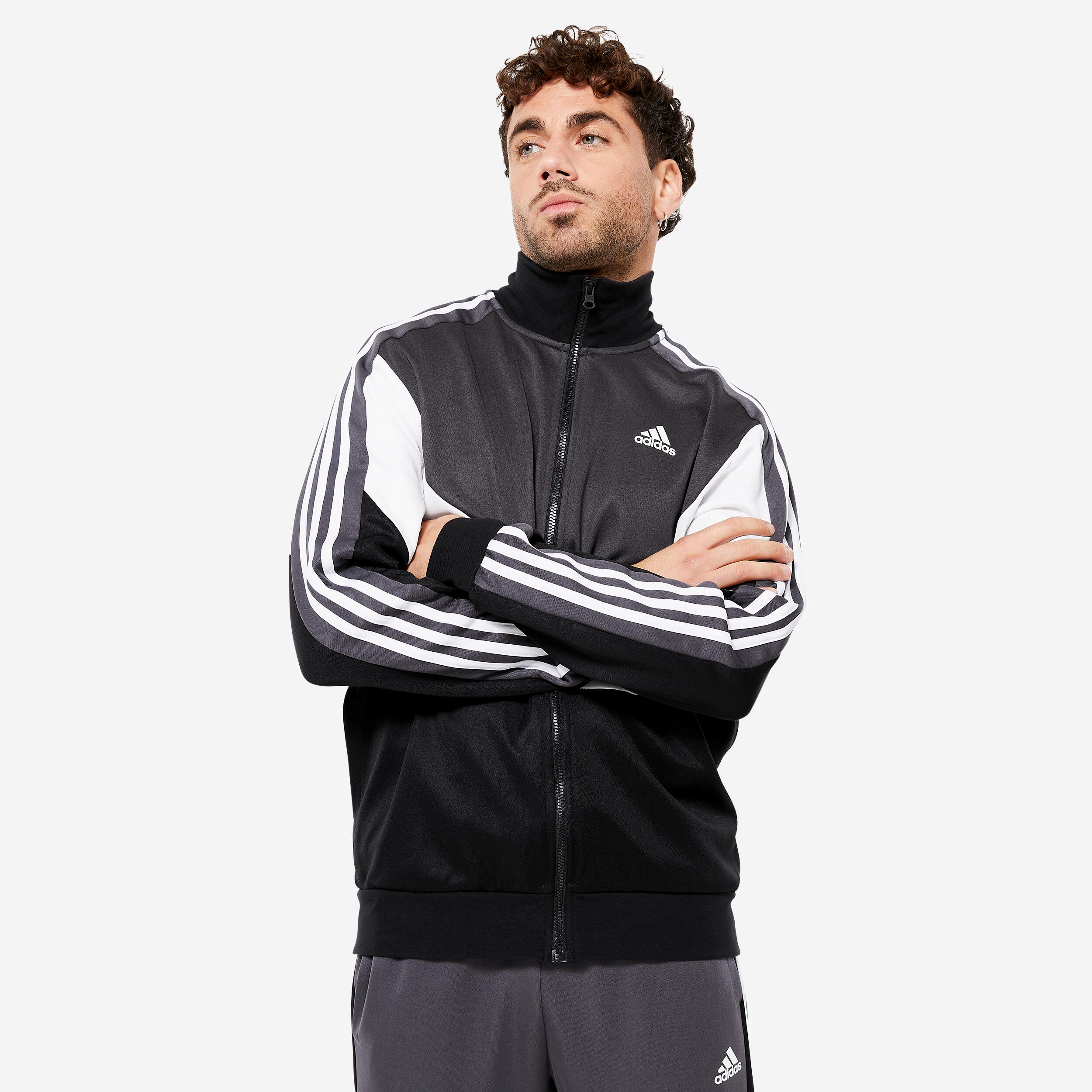 COLORBLOCK CARDIO FITNESS TRACK SUIT ADIDAS MEN BLACK