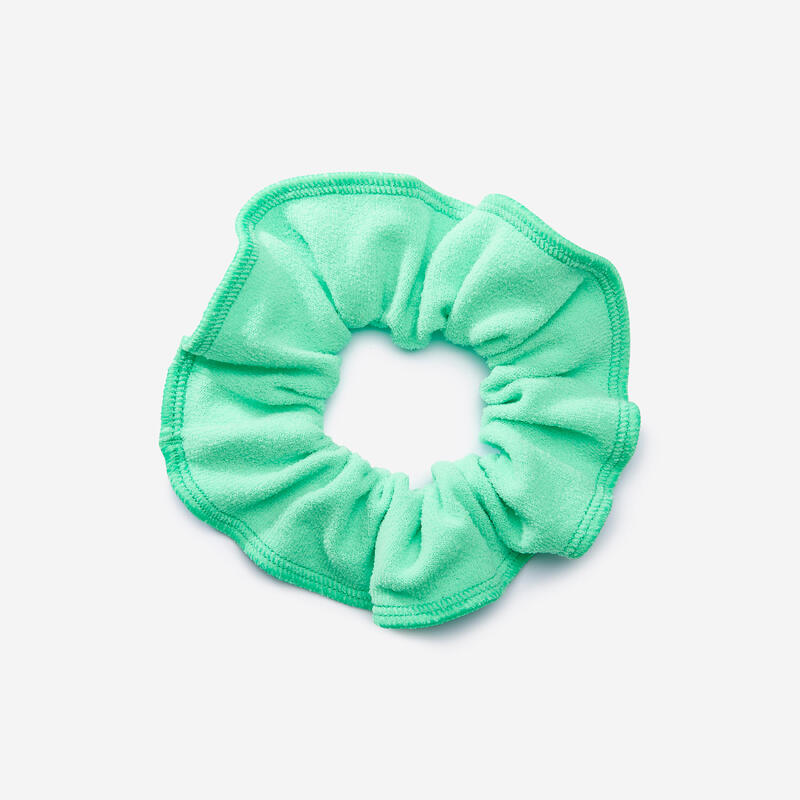 Badstof scrunchie voor dames groen