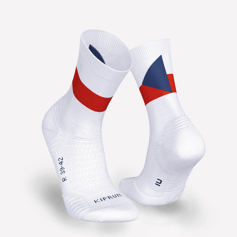 LOT de 2 PAIRES de CHAUSSETTES DE RUNNING RUN500 EPAISSES MI-MOLLET REP. TCHEQUE