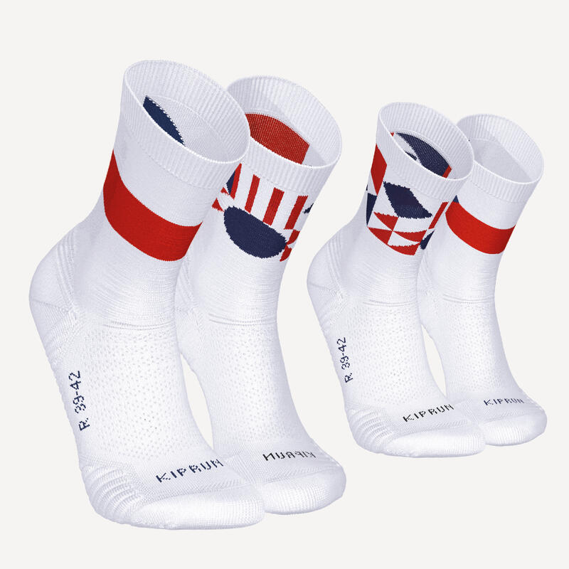 Lot de 2 paires de chaussettes de running run500 epaisses mi-mollet