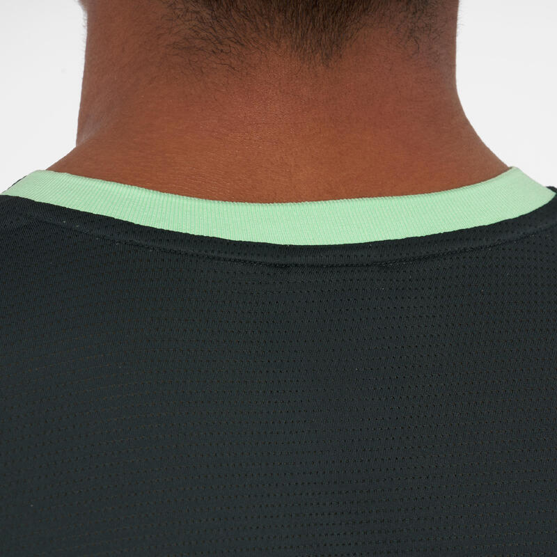 Ademend padelshirt met korte mouwen voor heren Dry groen