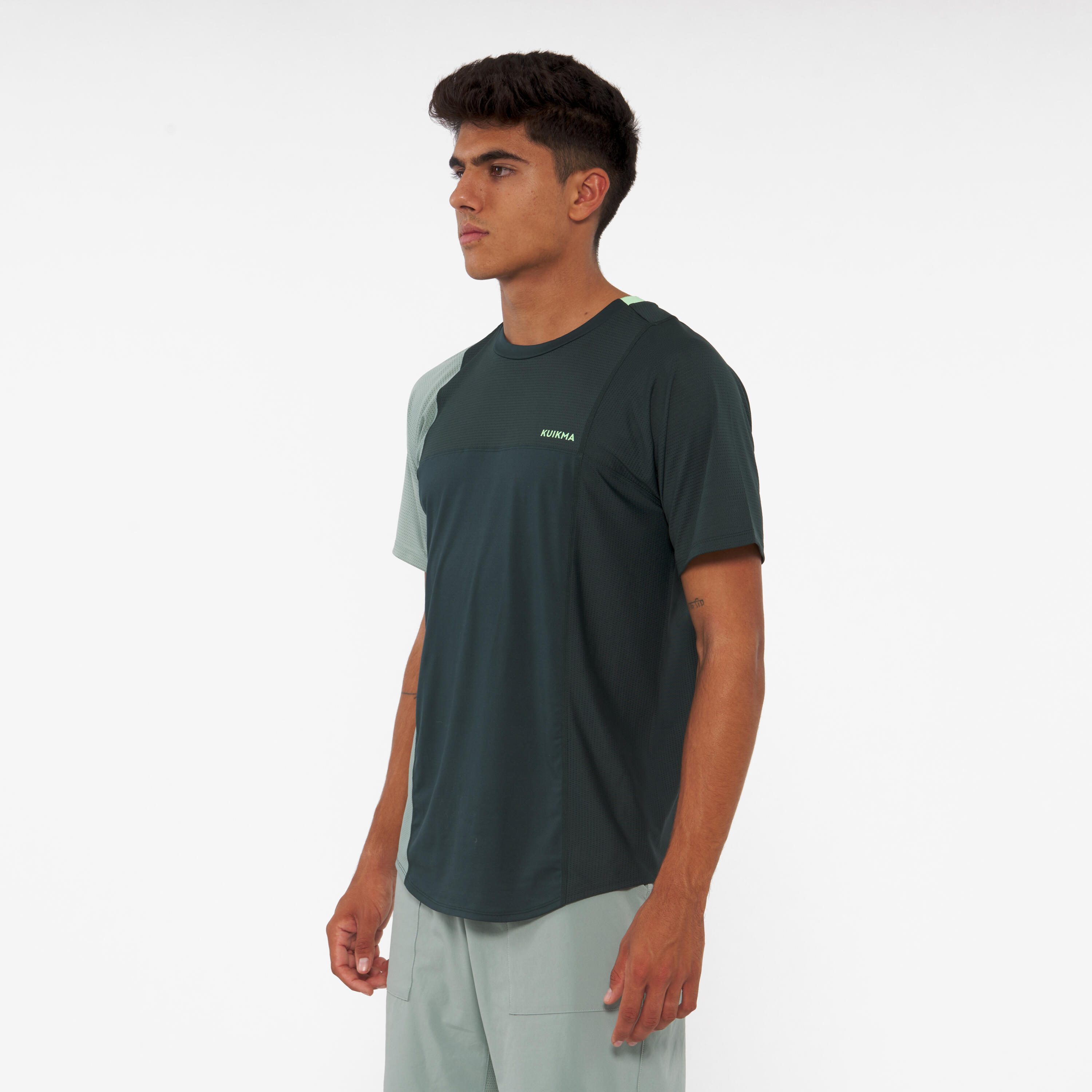 Men's breathable short-sleeved padel T-shirt - Dry green