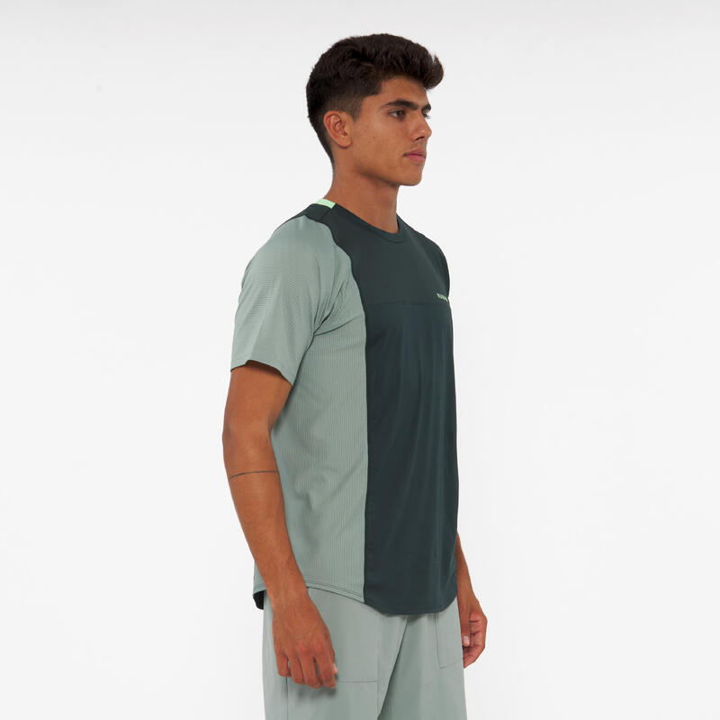 Ademend padelshirt met korte mouwen voor heren Dry groen