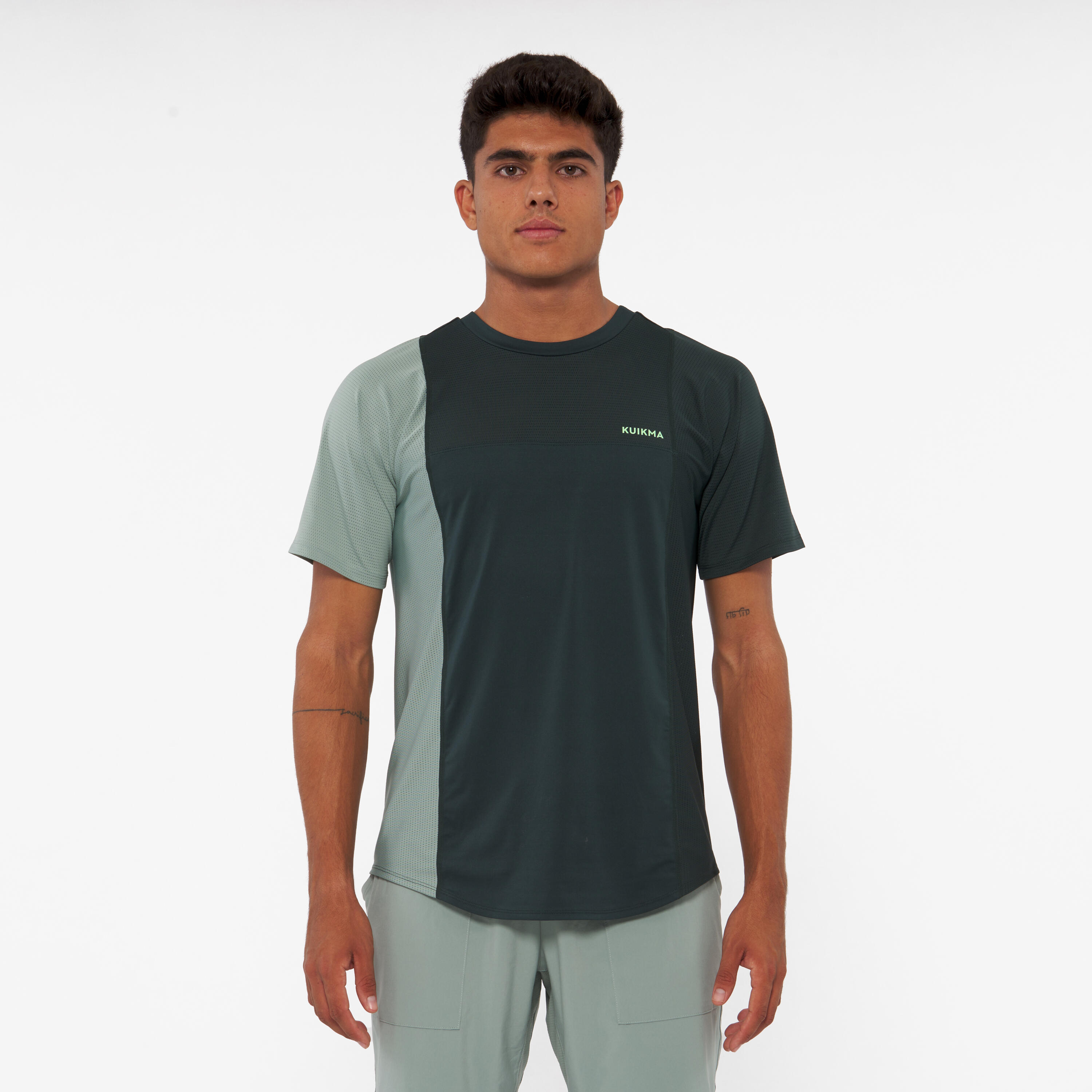 Men's Padel Breathable Short-Sleeved T-Shirt Dry - Green 1/9
