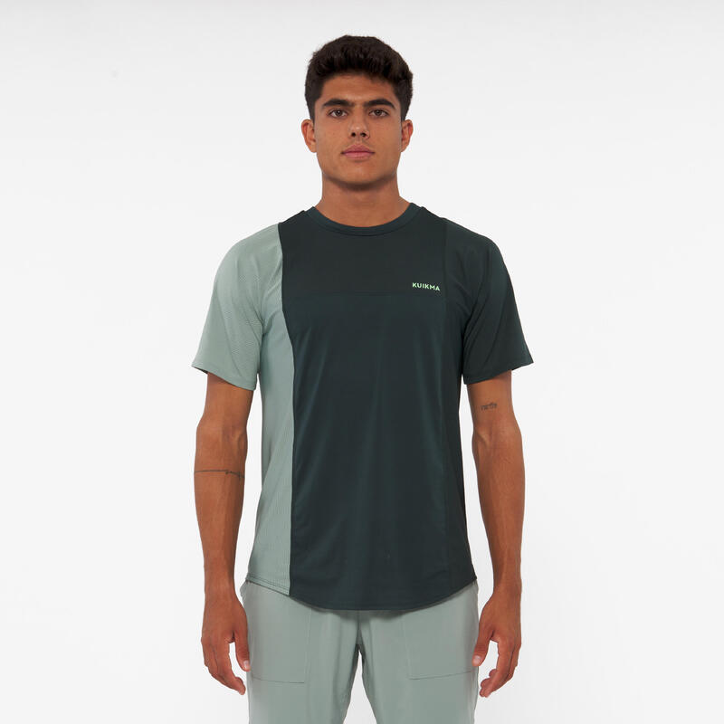 Herren Padel-T-Shirt kurzarm atmungsaktiv - Dry grün