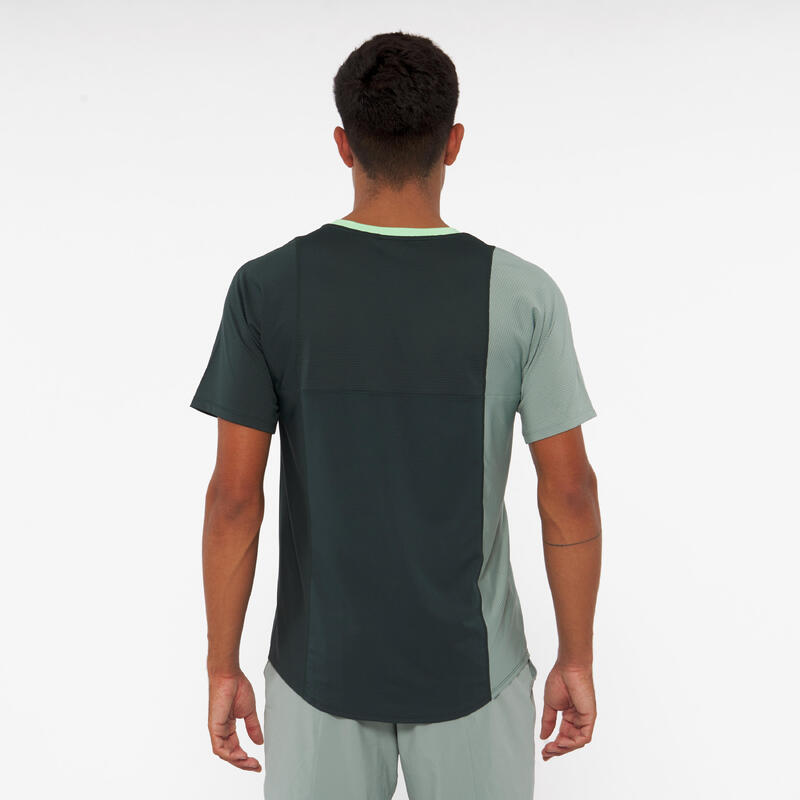 Ademend padelshirt met korte mouwen voor heren Dry groen