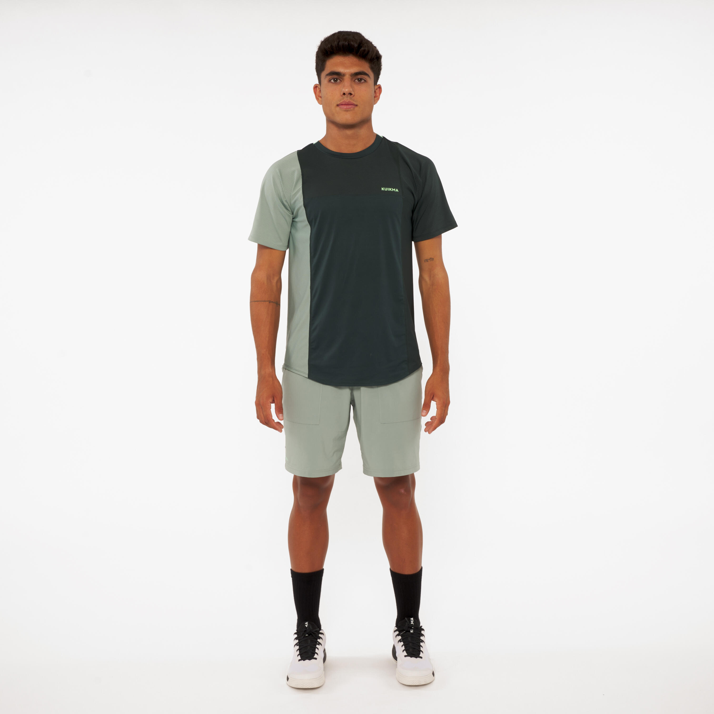 Men's Padel Breathable Short-Sleeved T-Shirt Dry - Green 2/9