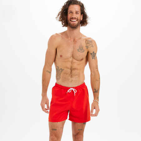 Pantaloneta playera de baño ecodiseñada para hombre Olaian Hendaia rojo
