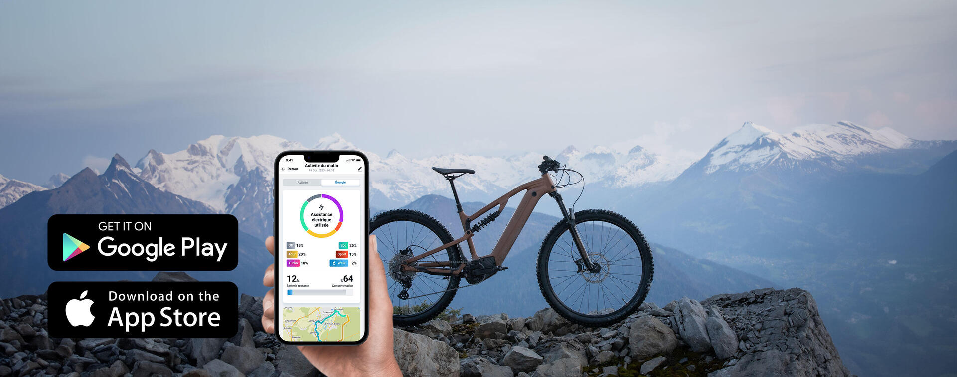 Vélo VTT électrique Randonnée E-EXPL 520 mangue- 29" - 500 Wh