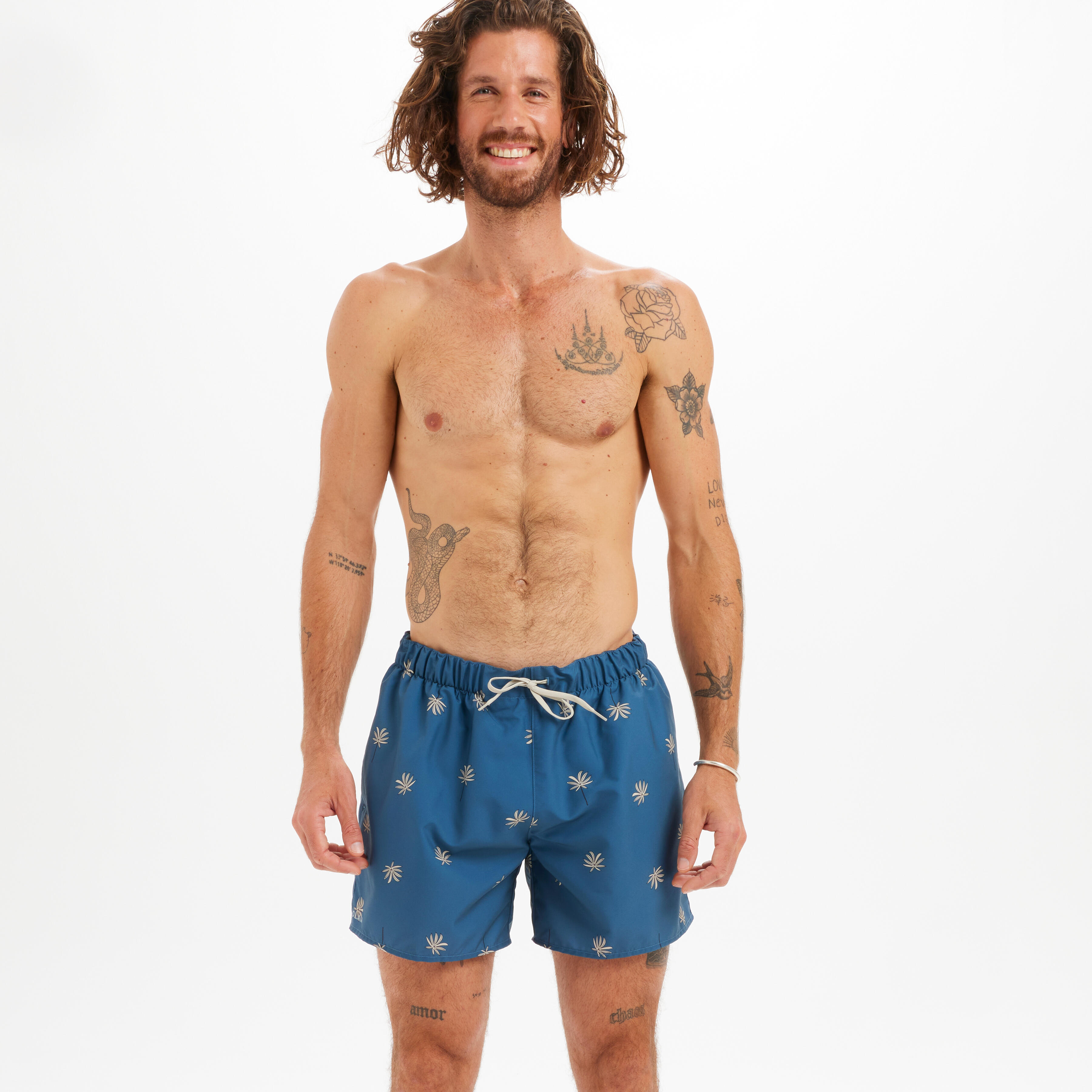 Calções de surf 15" - 100 cycas homem azul