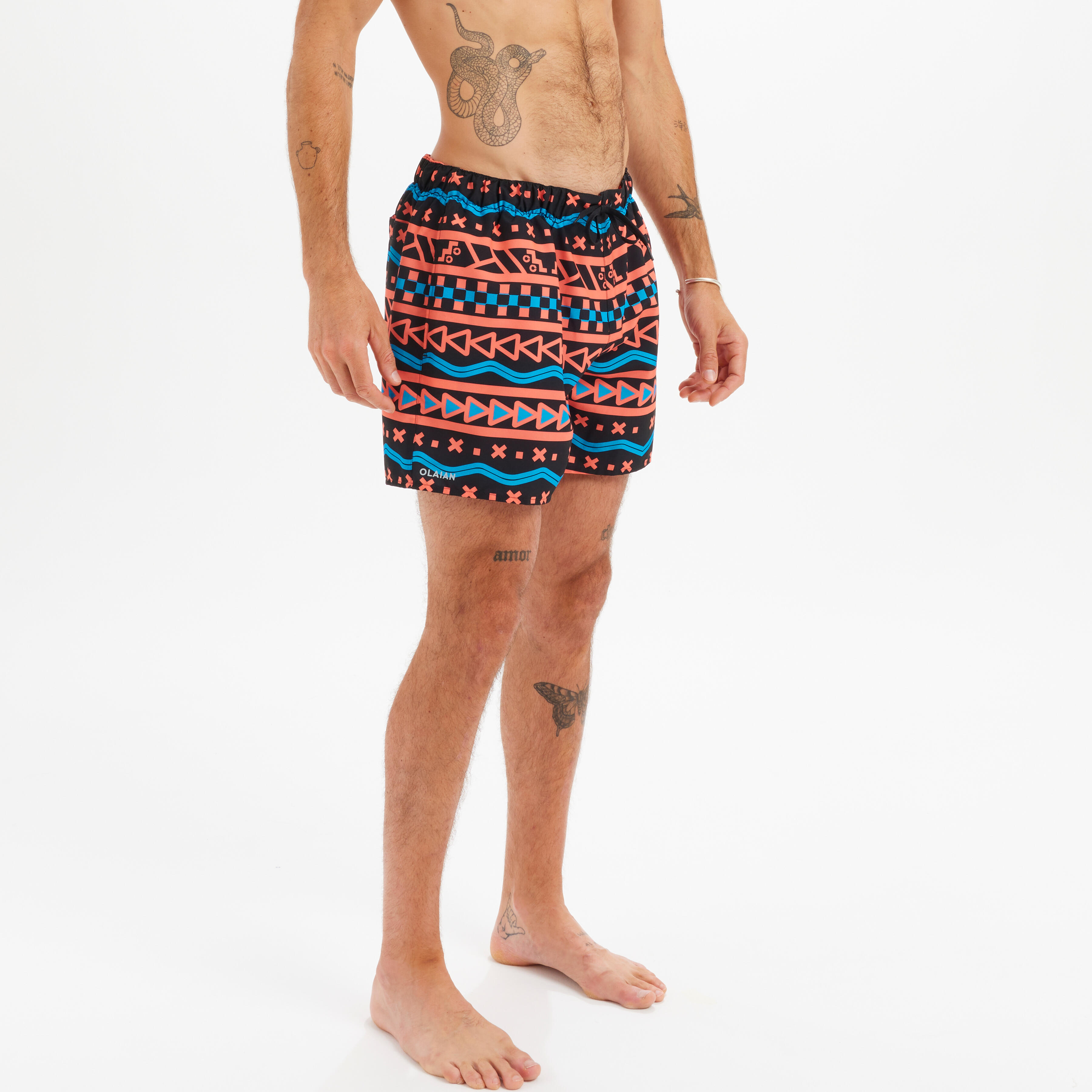 Boardshort surf 100 15" BAZARD ORANGE