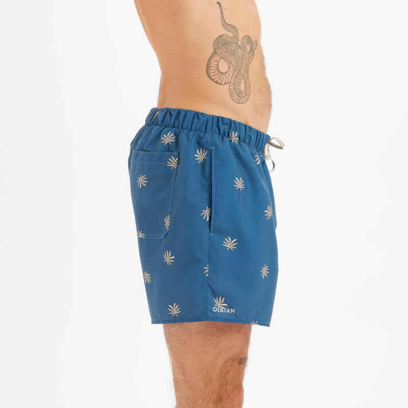 Short de bain 15" homme - 100 cycas bleu