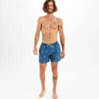 Men's swim shorts 15" - 100 cycas blue