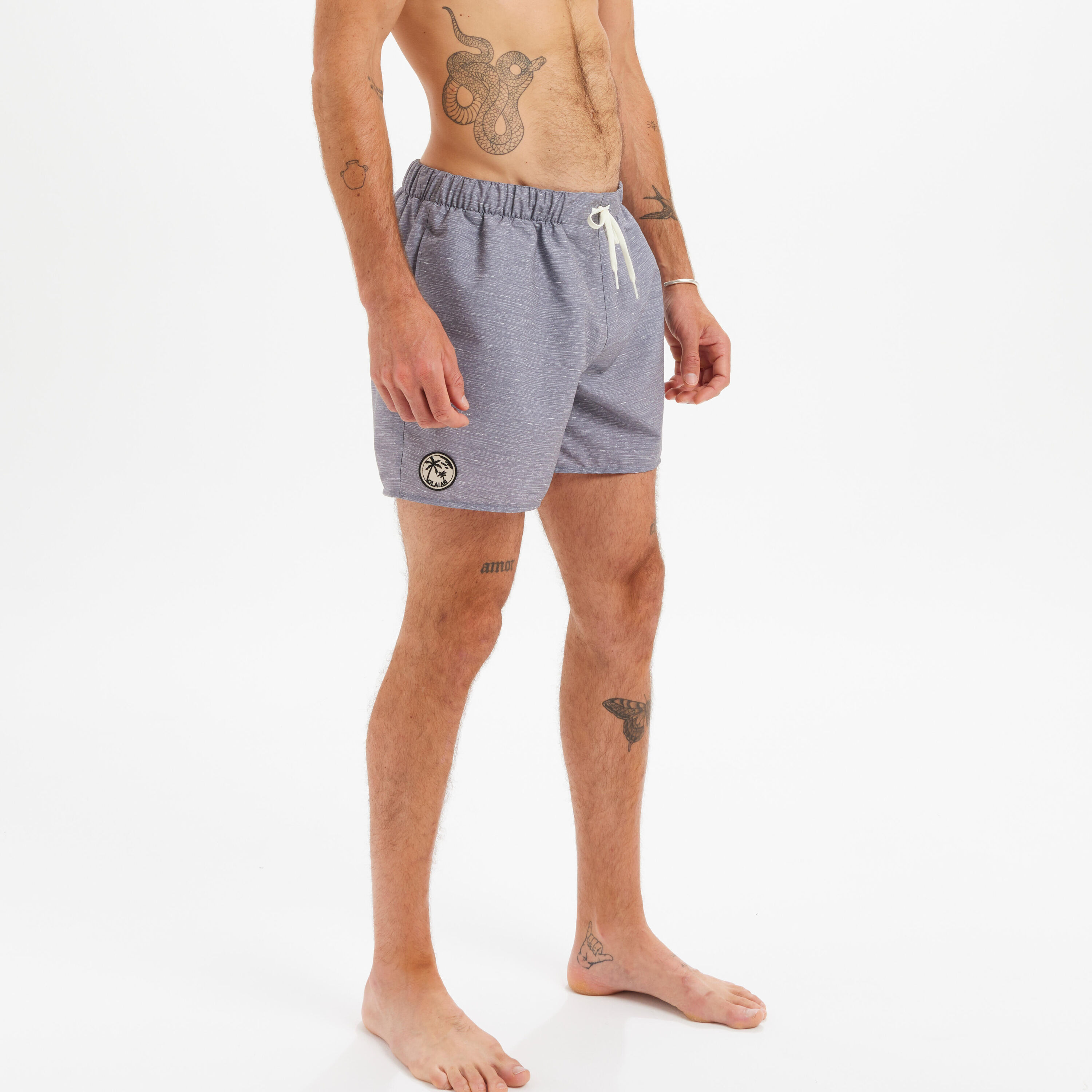 OLAIAN Men's Swim Shorts 15" -100 heather grey