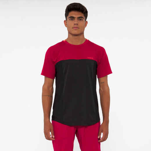 
      Herren Padel-T-Shirt kurzarm atmungsaktiv Kuikma - Dry schwarz/rot
  
