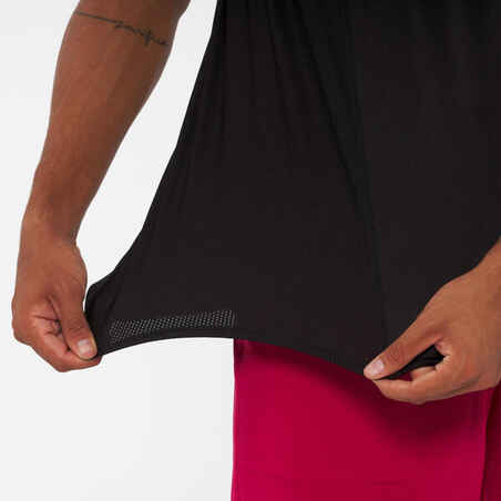 Vyriški orui pralaidūs trumparankoviai padelio marškinėliai, juodi, raudoni