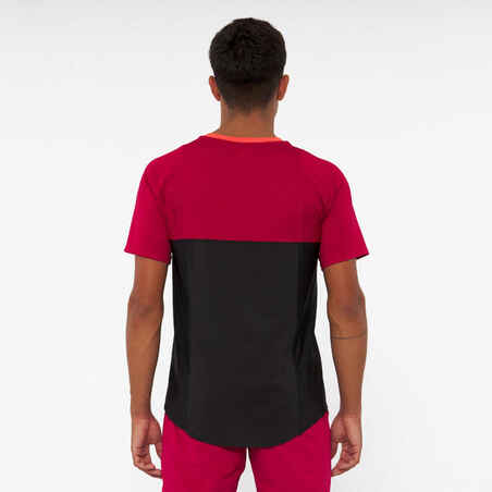 Vyriški orui pralaidūs trumparankoviai padelio marškinėliai, juodi, raudoni