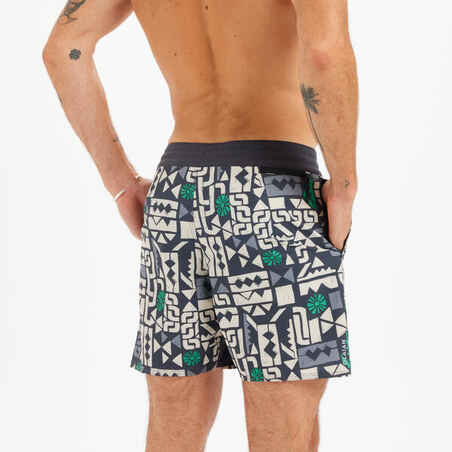 Men's swim shorts 17" - 500 stamp black