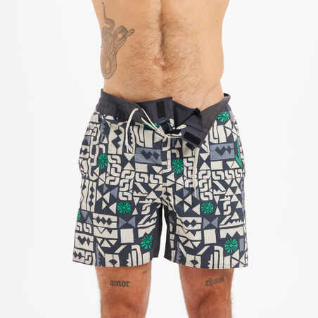 Men's swim shorts 17" - 500 stamp black