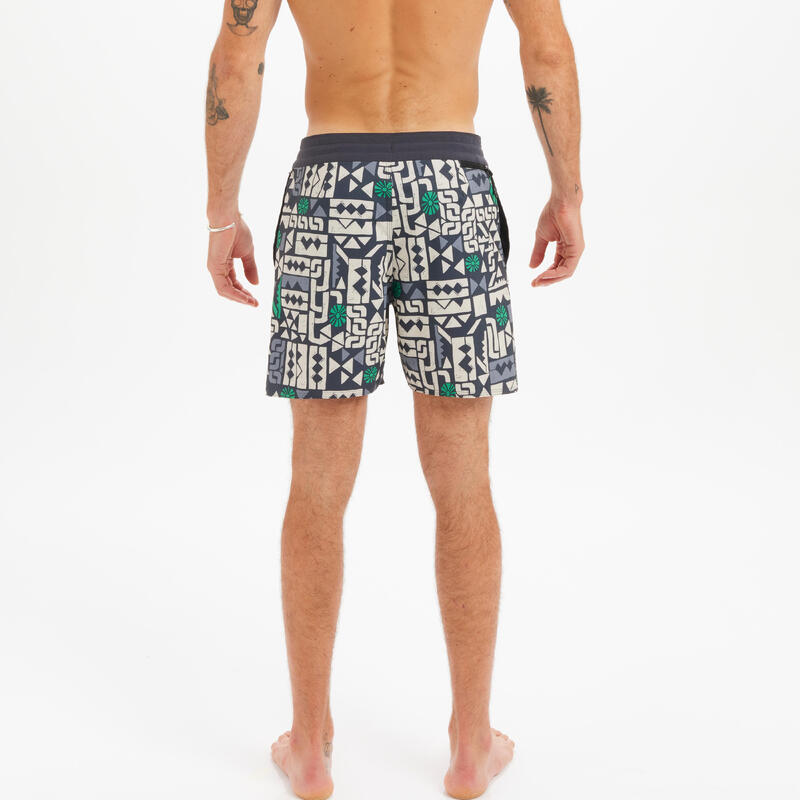 Boardshort voor heren 17" 500 Stamp zwart