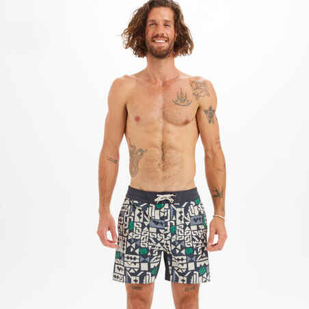 Men's swim shorts 17" - 500 stamp black