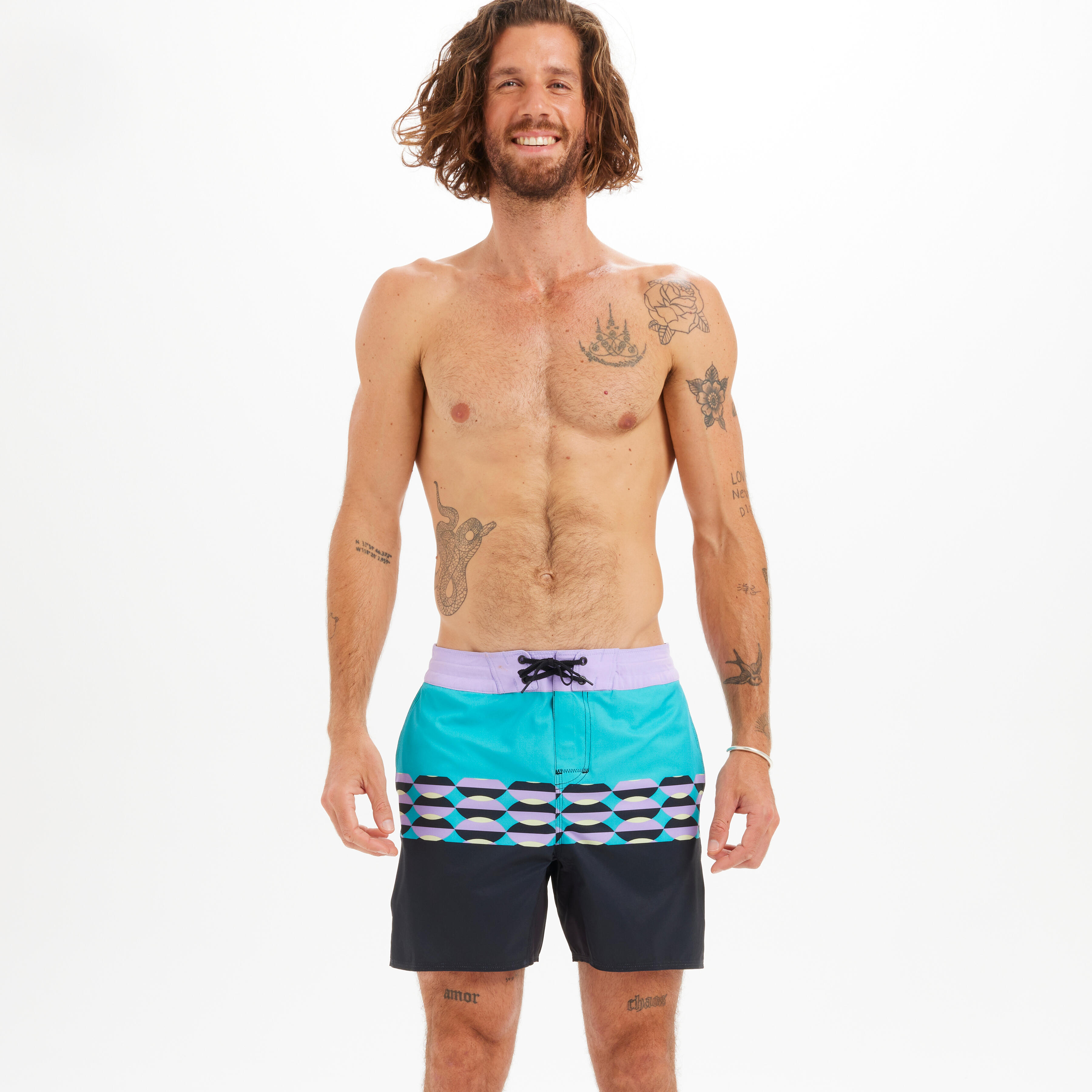 Banador Hombre 500 17 Palmeral Gris Decathlon