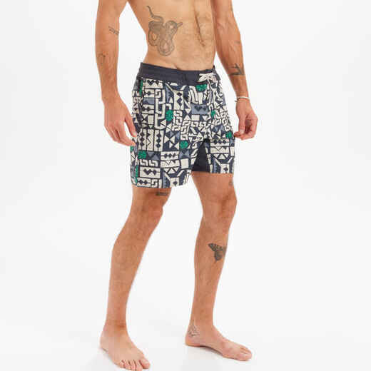 
      Bermuda de surf negro con estampado de 17" 500
  