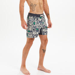 Boardshort voor heren 17" 500 Stamp zwart