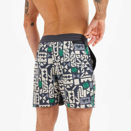 Men's swim shorts 17" - 500 stamp black