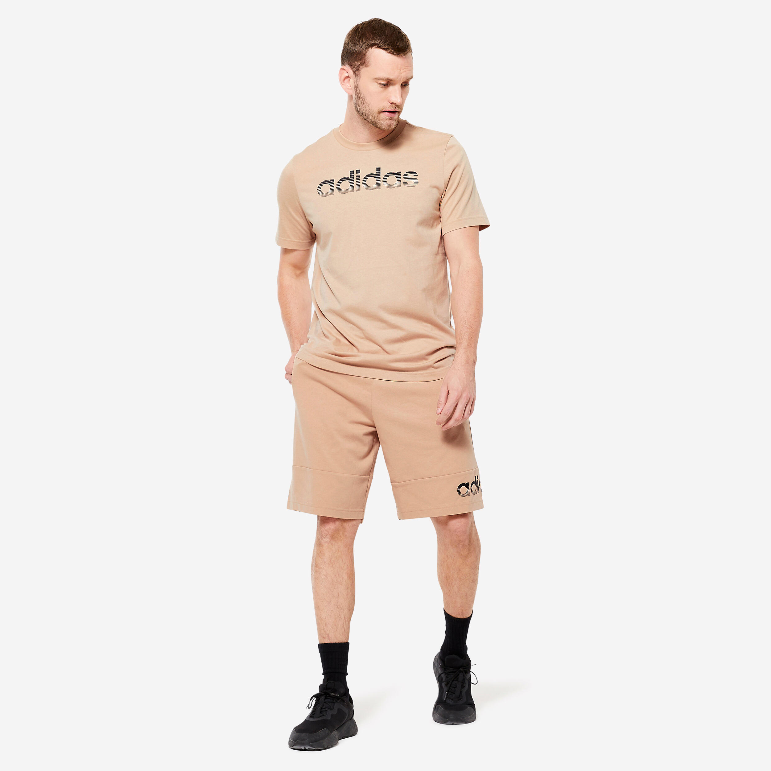 SHORT DE FITNESS SOFT TRAINING ADIDAS HOMME BEIGE 2/6