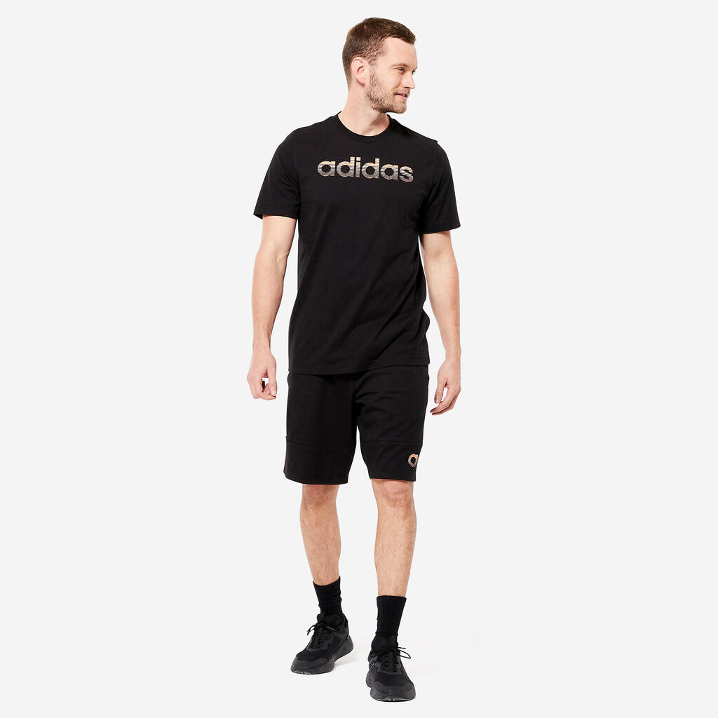 МЪЖКА ТЕНИСКА ЗА ФИТНЕС ADIDAS, ЧЕРНО/СИВО