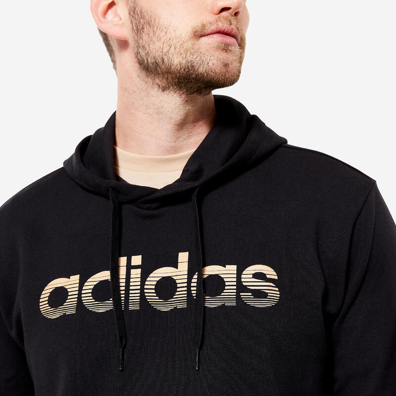 Felpa ADIDAS uomo palestra con cappuccio leggera nera