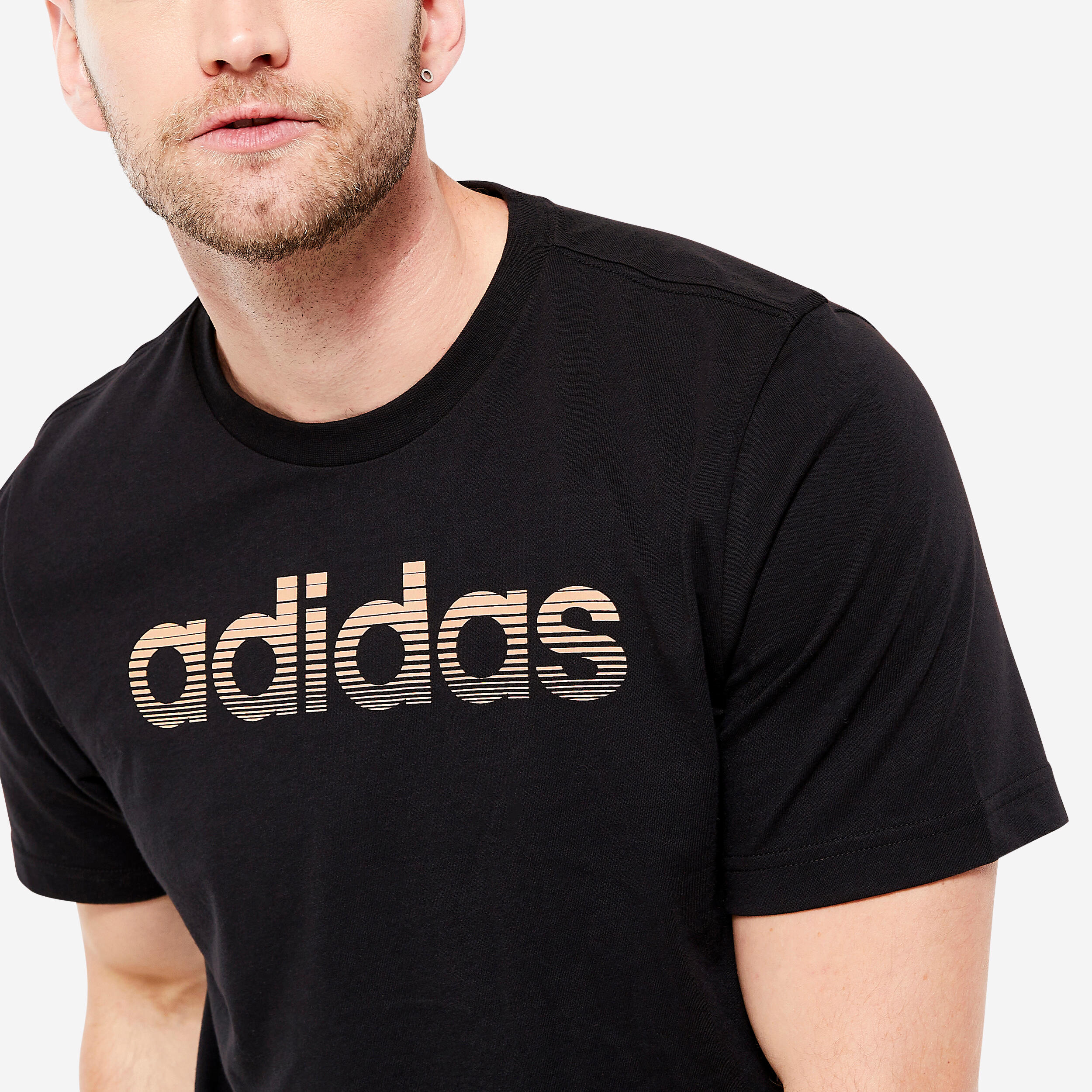 T-shirt voor fitness en soft training heren zwart 7/7