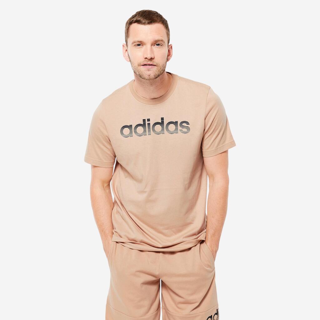 МЪЖКА ТЕНИСКА ЗА ФИТНЕС ADIDAS, БЕЖОВА