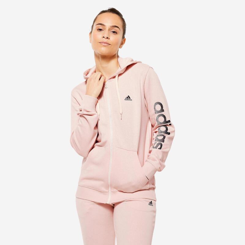 Hoodie voor fitness en soft training dames roze