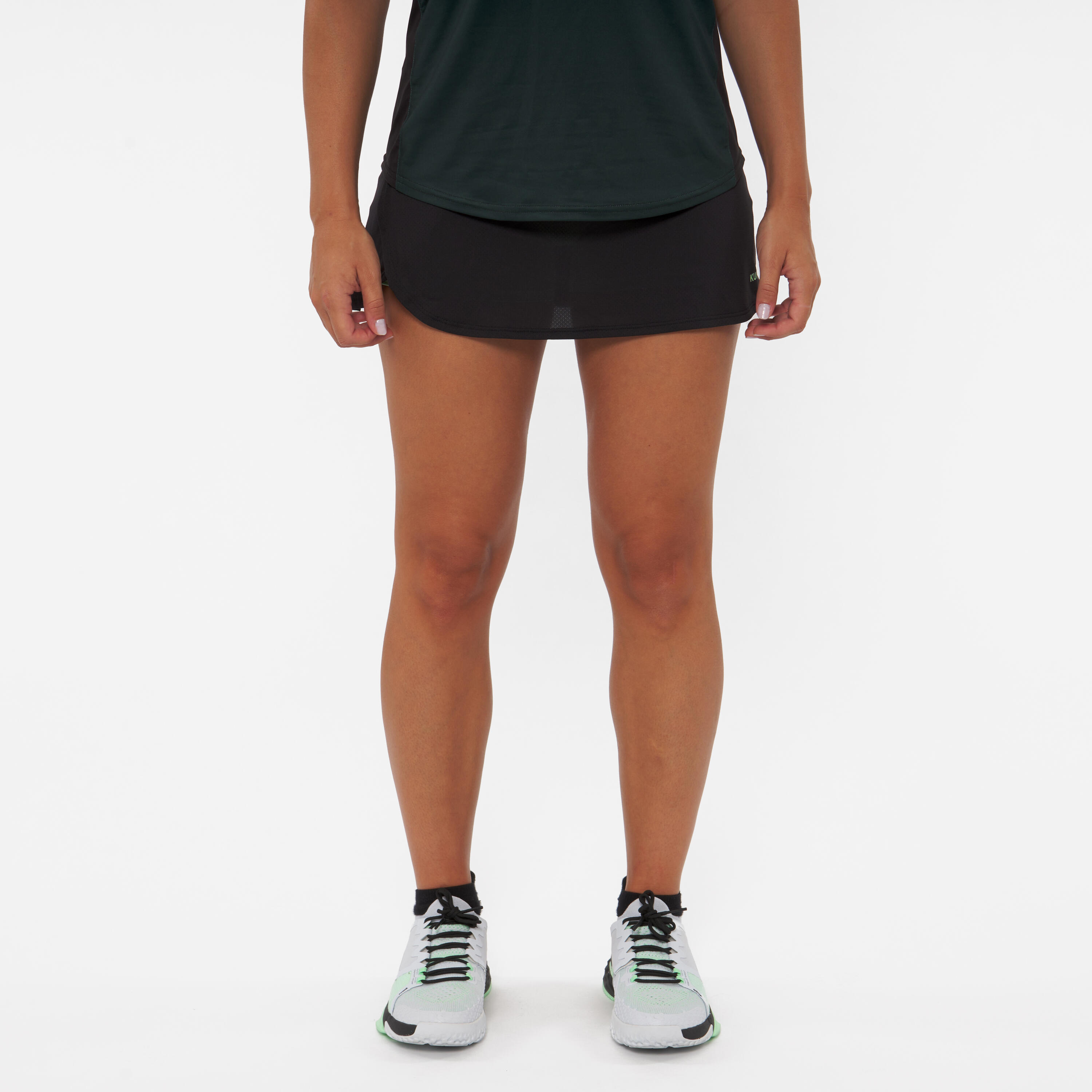 Women's Breathable Padel Skirt 500 - Green/Black 4/8