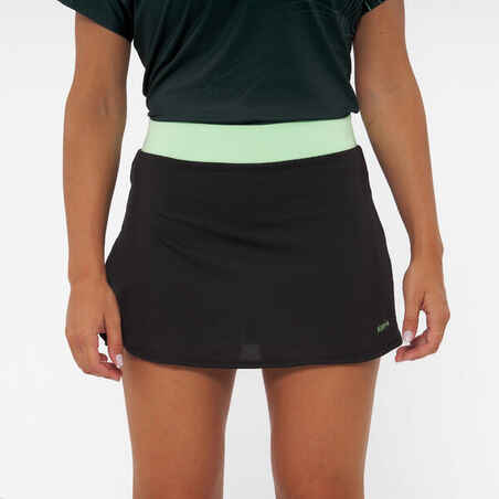 Women's Breathable Padel Skirt 500 - Green/Black