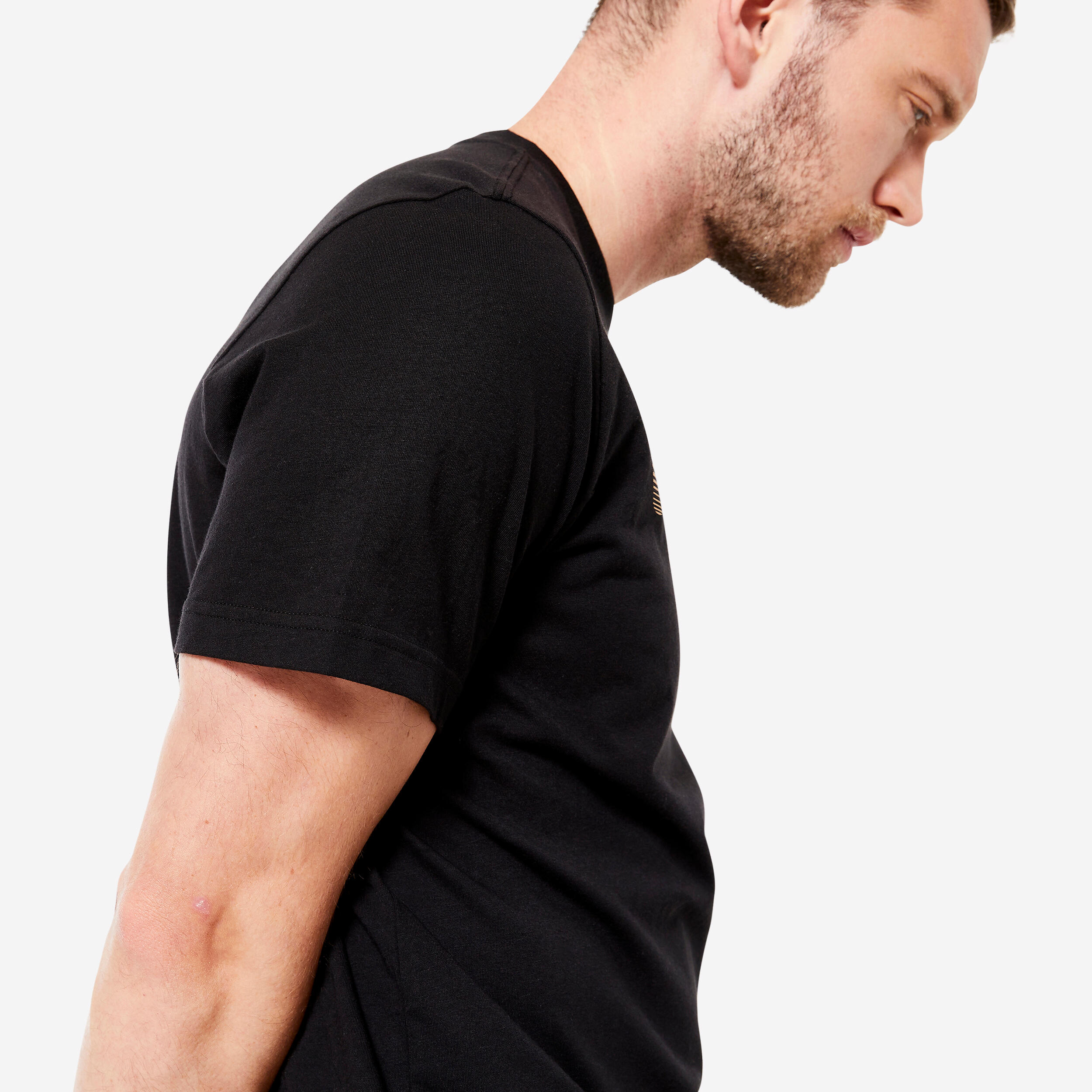 T-shirt voor fitness en soft training heren zwart 5/7