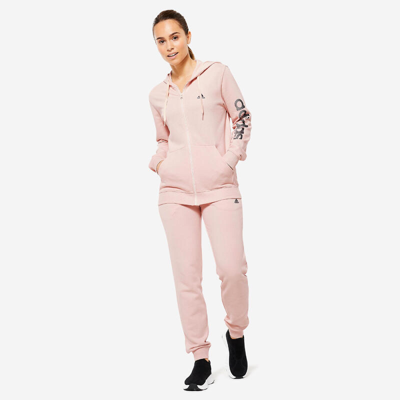 Hoodie voor fitness en soft training dames roze