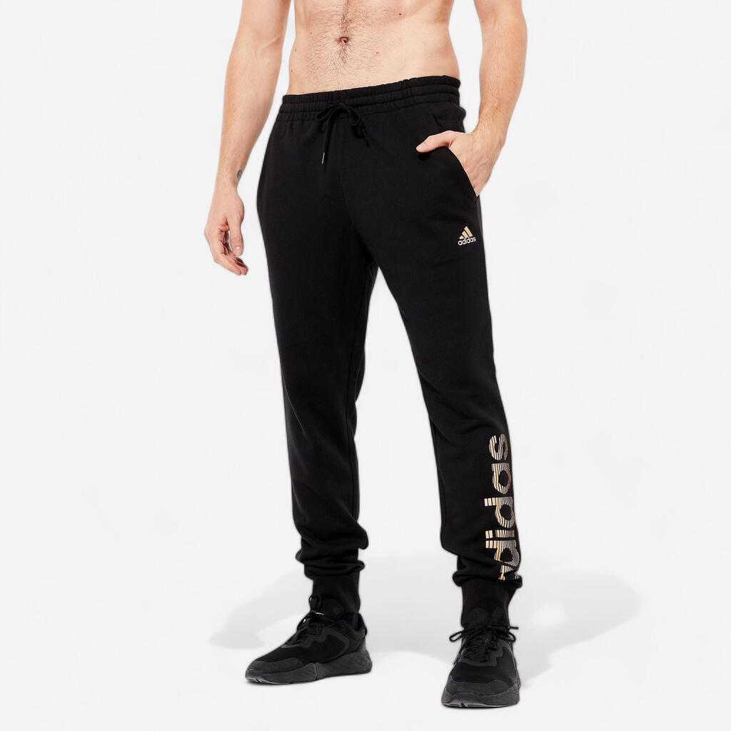 Men's Low-Impact Fitness Jogging Bottoms - Black