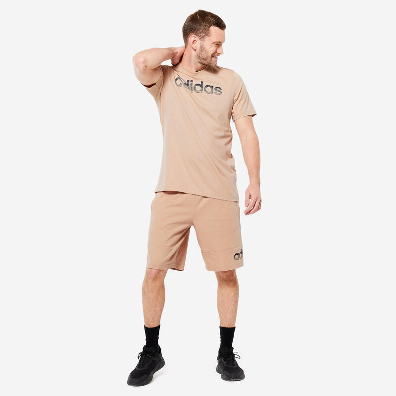 T-shirt voor fitness en soft training heren beige