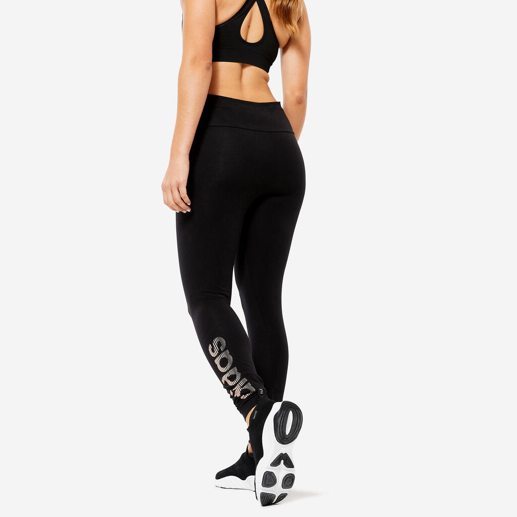 Leggings Damen Baumwolle - schwarz 